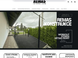Remas store com Street workou hřiště a hrazdy, kovovýroba, oblečení