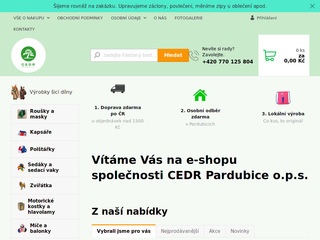 E-shop Cedr Pardubice o.p.s. - textilní dekorace a dárkové předměty